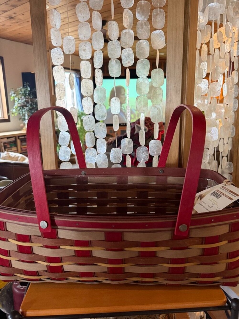 Longaberger Crimson Hill Long Market Basket & Protector